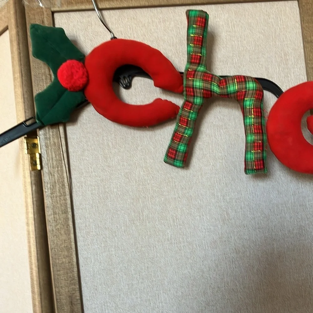 FINAL MARKDOWN Festive 'Cheers' Holiday stuffed Garland - Red and Green